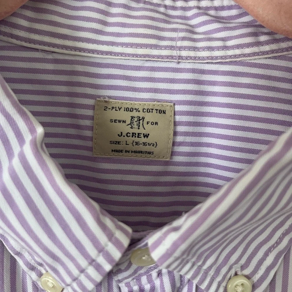 J. Crew Men's Lavender Striped Button Down Shirt